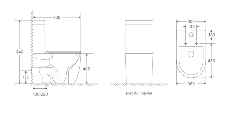 Унитаз-компакт напольный D&K Matrix DT1397516 безободковый, с микролифтом, белый