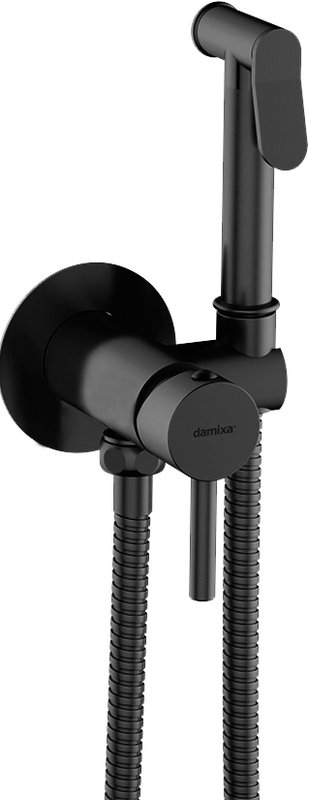 Гигиенический душ Damixa Option 217000000, со смесителем, С ВНУТРЕННЕЙ ЧАСТЬЮ, черный