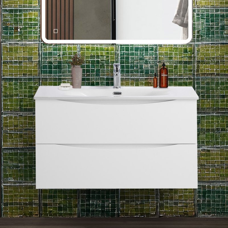 Тумба под раковину без столешницы BelBagno Marino-cer-n 90 подвесная, bianco lucido