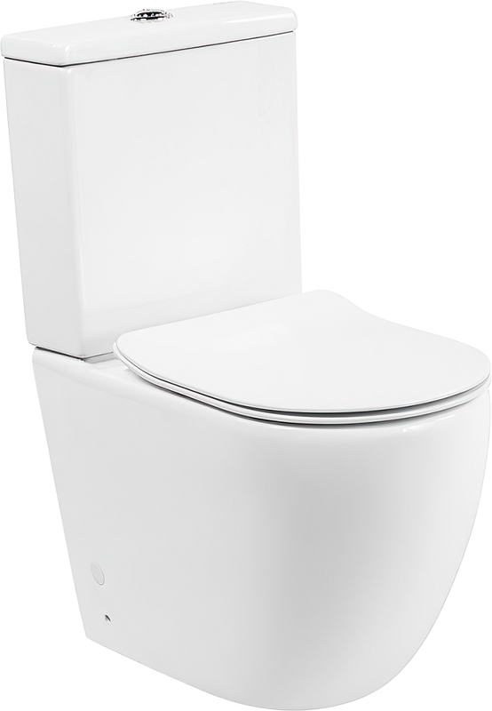Унитаз-компакт напольный BelBagno Amanda BB051CPR BB2034SC с микролифтом, безободковый, глянцевый белый
