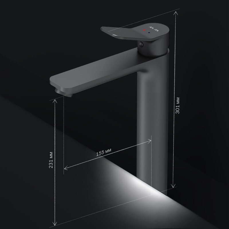 Смеситель для раковины AM.PM X-Joy F85A92022, черный