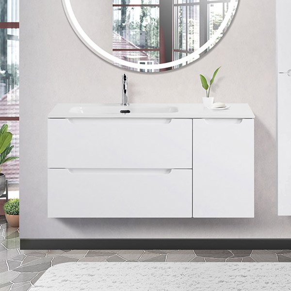 Тумба под раковину без столешницы BelBagno Etna 100 L 2 ящика, дверца, bianco lucido