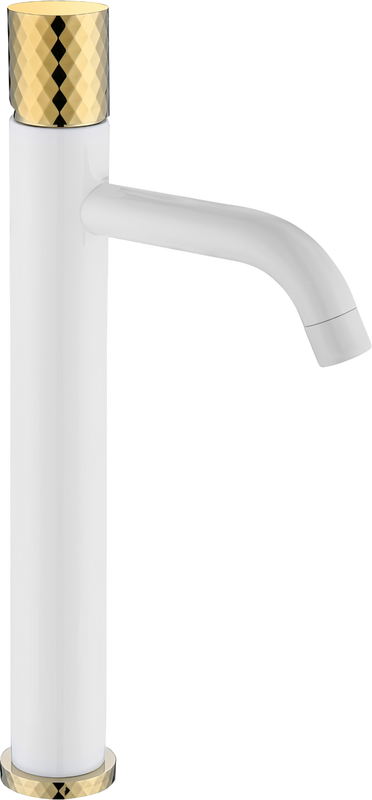 Смеситель для раковины Boheme Stick 122-WG, white diamond gold