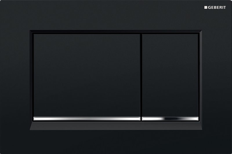 Кнопка смыва для унитаза Geberit Sigma 30 115.883.KM.1 пластик, цвет черный, глянцевый хром