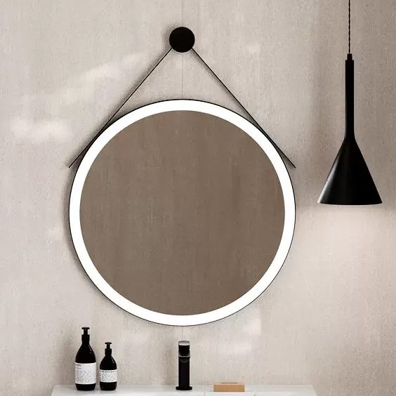 Зеркало круглое KERAMA MARAZZI Cono 70, с подсветкой, черное
