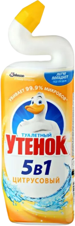 Универсальное моющее средство Туалетный утенок активный, цитрус, 5 в 1, 0,9 л