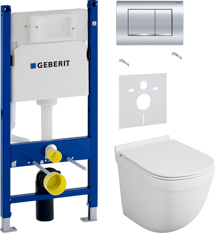 Комплект 3 в 1 Унитаз подвесной Owl 1975 Eld TOWLT190101 + Звукоизоляция Geberit 156.050.00.1 + Инсталляция с кнопкой Duofix Delta 458.163.21.1