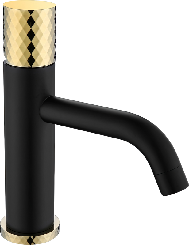 Смеситель для раковины Boheme Stick 121-BG, black diamond gold