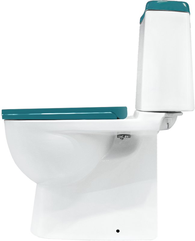 Унитаз-компакт напольный Sanita luxe Best Comfort, белый, бирюзовый