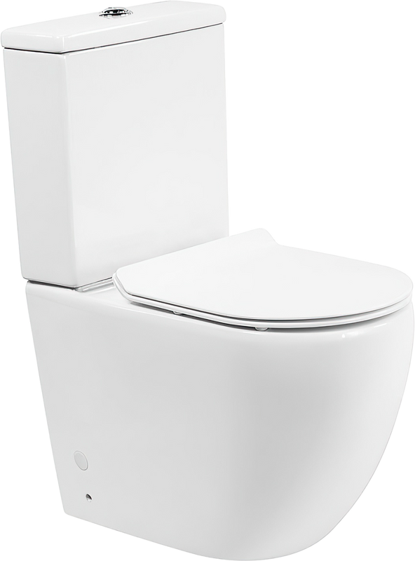 Унитаз-компакт напольный BelBagno Amanda BB051CPR BB2111SC с микролифтом, безободковый, глянцевый белый