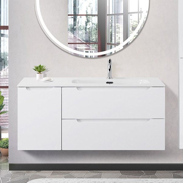 Тумба под раковину без столешницы BelBagno Etna 120 R 2 ящика, дверца, bianco lucido
