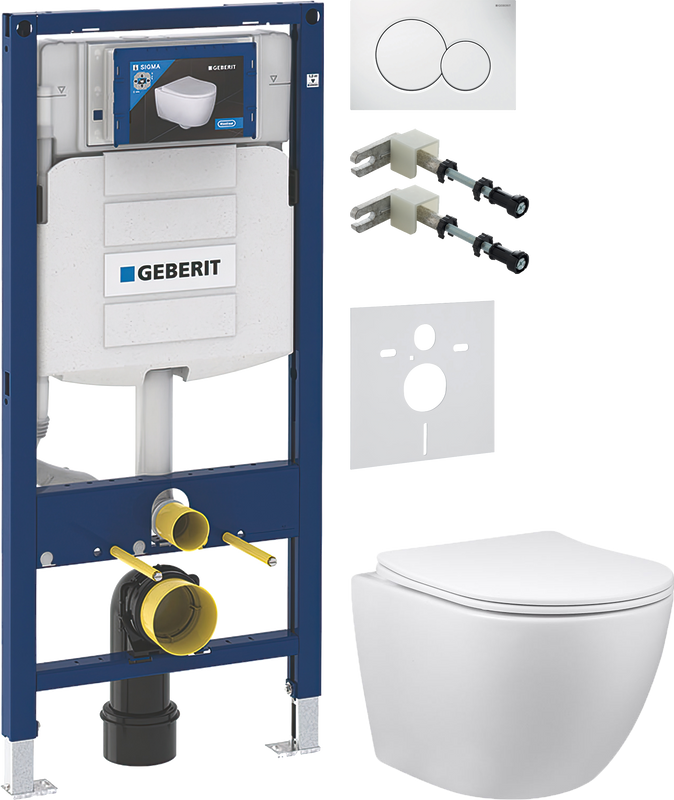Комплект 5 в 1 Унитаз подвесной Vincea Globo VT1-14 + Крепления Geberit Duofix 111.815.00.1 к стене + Звукоизоляция 156.050.00.1 + Инсталляция UP 320 111.300.00.5 + Кнопка Sigma 01 115.770.11.5