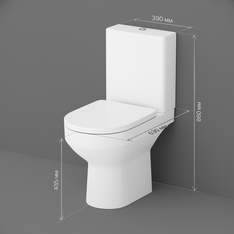 Унитаз-компакт напольный AM.PM Spirit V2.0 C708600WH FlashClean с микролифтом
