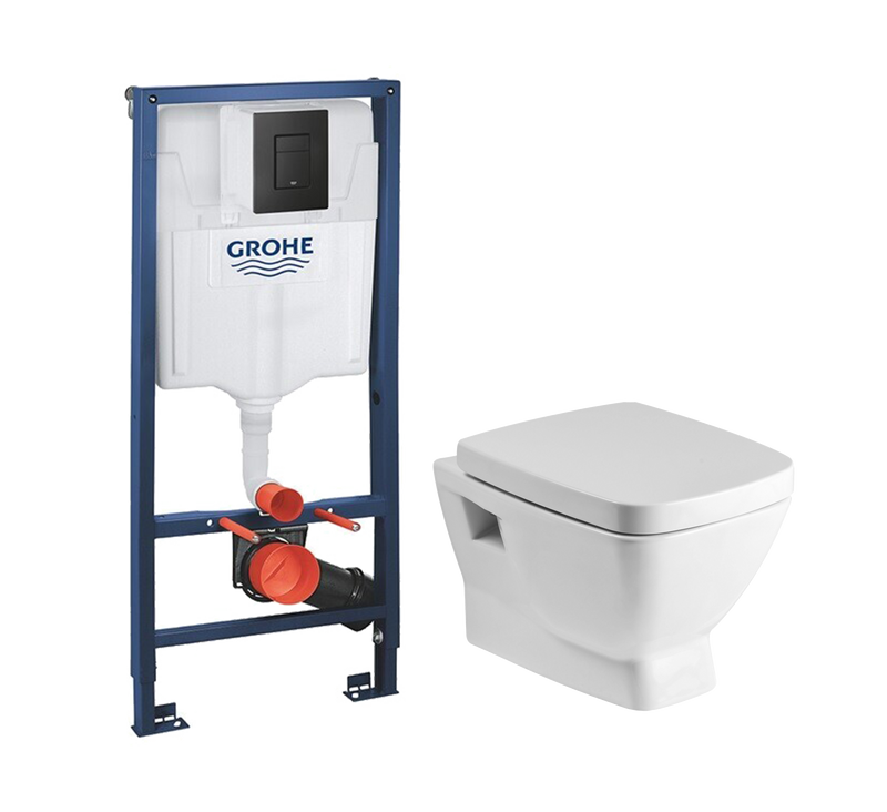 Комплект 2 в 1 Унитаз подвесной Santek Нео 1WH302423 + Инсталляция с кнопкой Grohe Solido 38811KF0