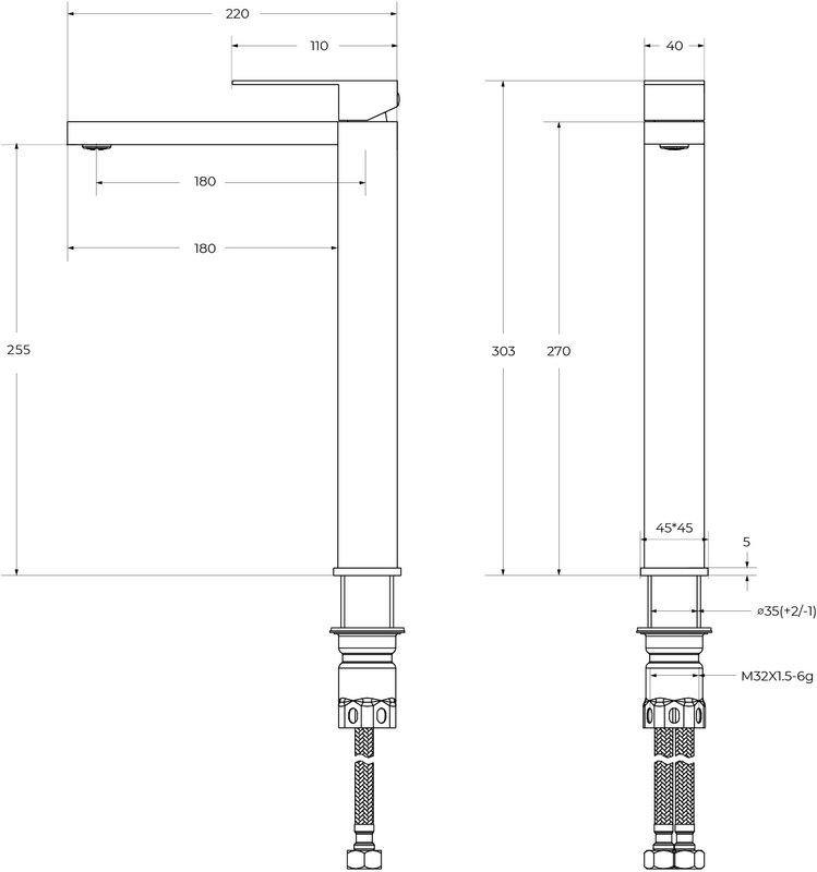 Смеситель Cezares Slider SLIDER-LC-NOP-W0, матовый черный