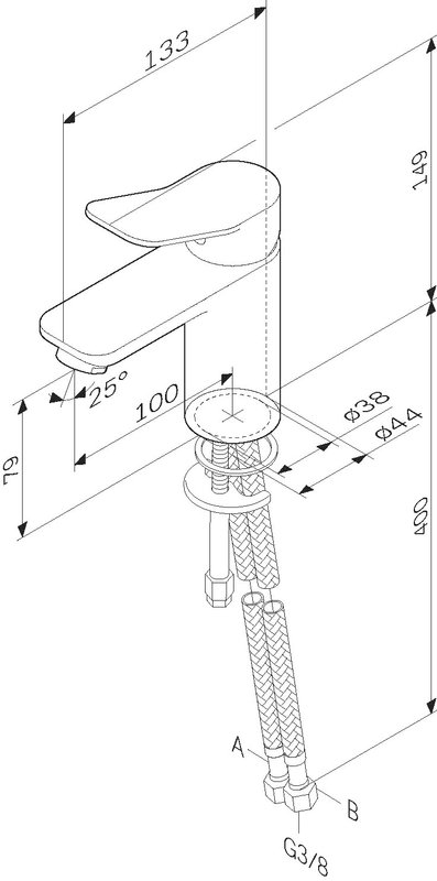 Смеситель для раковины AM.PM X-Joy F85A02133, белый