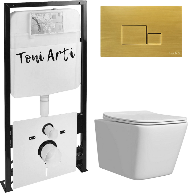 Комплект 5 в 1 Toni Arti TA-01+TA-NE5335+TA-0066 с кнопкой смыва бронза