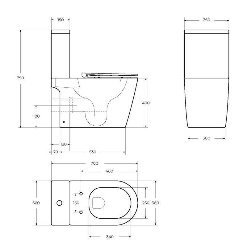 Унитаз-моноблок напольный BelBagno Tre BB673CP-MN-TOR/SC