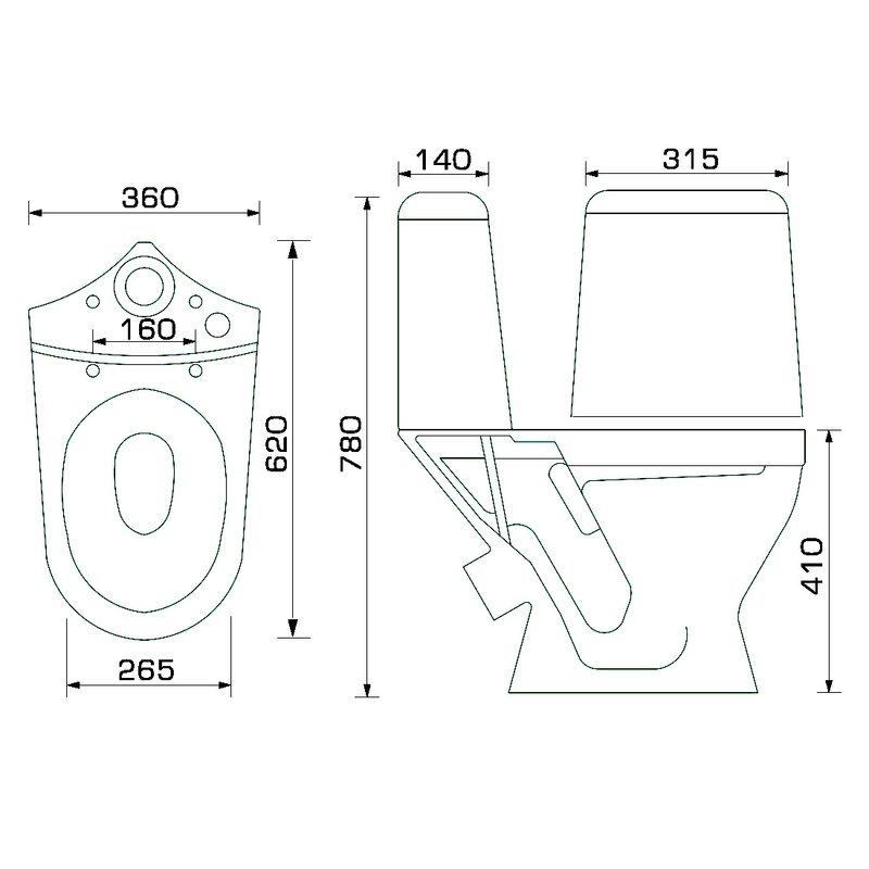 Унитаз-компакт напольный Gesso W101 Home De Luxe 9012356