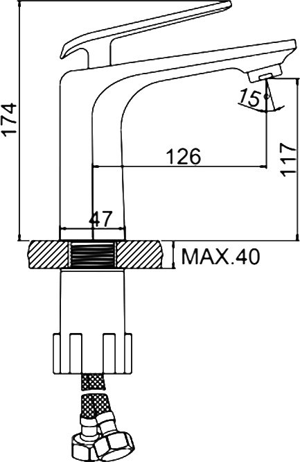 Смеситель для раковины Ledeme H74 L1074, хром