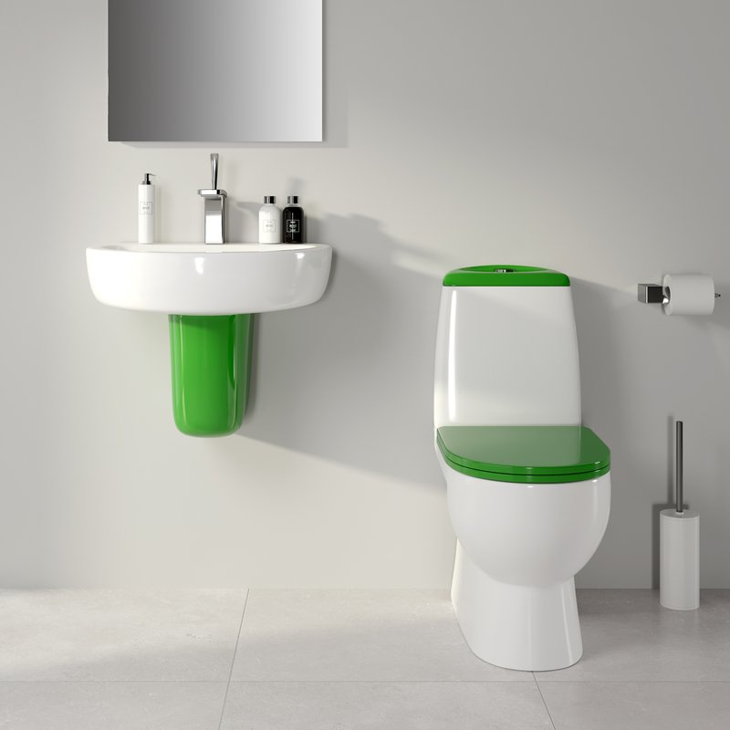 Унитаз-компакт напольный Sanita luxe Best Comfort, белый, зеленый
