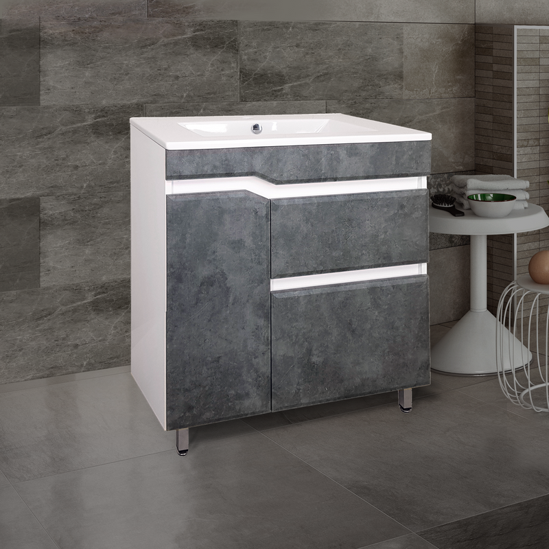 Тумба под раковину без столешницы TOPPUS Velvet 75 черный камень