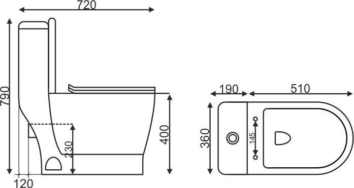 Унитаз-моноблок напольный EvaGold SM9004A