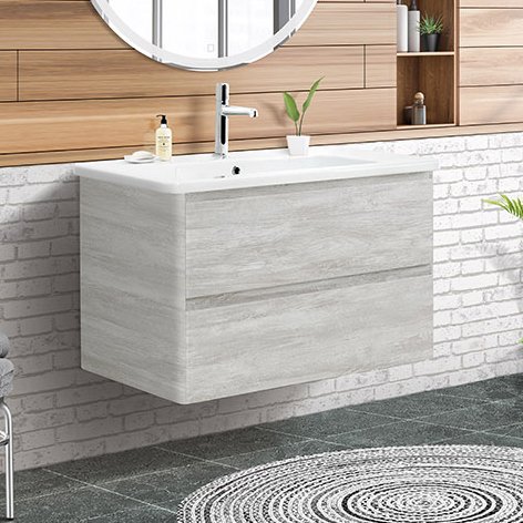 Тумба под раковину без столешницы BelBagno Albano-Cer 80 подвесная, rovere vintage bianco