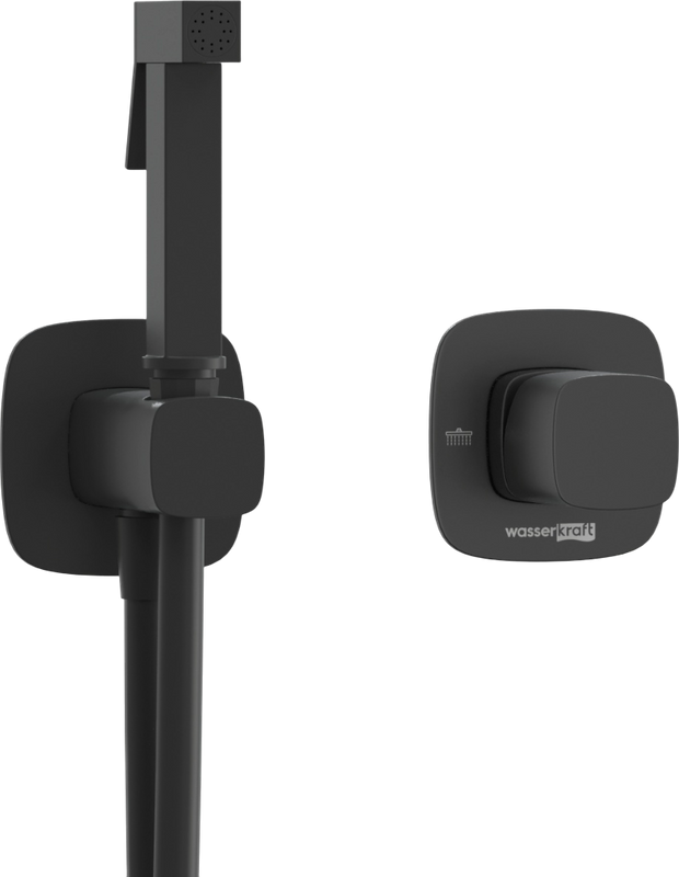 Гигиенический душ Wasserkraft Nuthe A9151.327.241.212, со смесителем, С ВНУТРЕННЕЙ ЧАСТЬЮ, черный