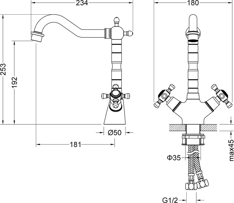 Смеситель для раковины Timo Nelson 0143/03F, черный