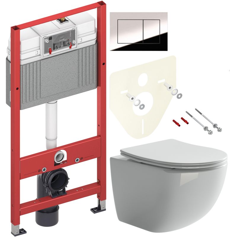 Комплект 2 в 1 Унитаз подвесной Ceramicanova Forma CN3009 + Инсталляция с кнопкой TECE Now 9400412