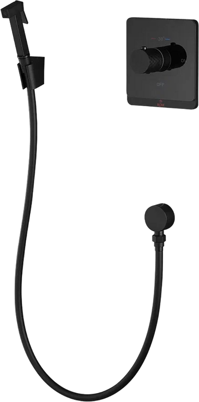 Гигиенический душ Rose R105H, со смесителем, С ВНУТРЕННЕЙ ЧАСТЬЮ, черный