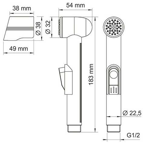 Гигиенический душ Wasserkraft A117451, шланг 150 см