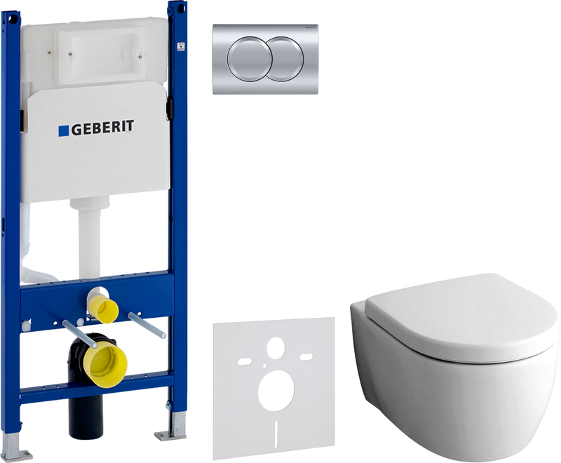 Комплект  Чаша для унитаза подвесного Geberit iCon 204060000 + Крышка-сиденье Geberit iCon 574130000 + Система инсталляции для унитазов Geberit Duofix