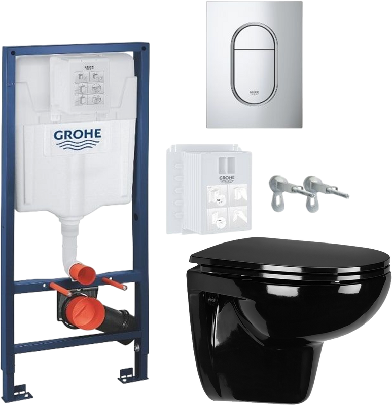 Комплект 2 в 1 Унитаз подвесной Wanfald Lauta 47374100005 + Инсталляция с кнопкой Grohe Rapid SL 39702000