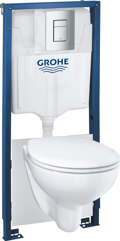 Комплект 4 в 1 Grohe Solido Solido 39586000 подвесной унитаз + инсталляция + кнопка