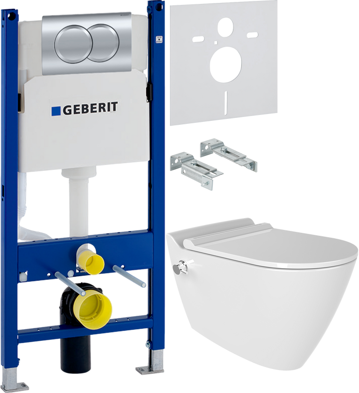 Комплект 3 в 1 Унитаз подвесной Bien Mineral MNKA052N1VE0W5000 + Инсталляция с кнопкой Geberit Duofix Delta 458.149.21.1 + Звукоизоляция 156.050.00.1