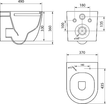 Унитаз подвесной Point Афина PN41041