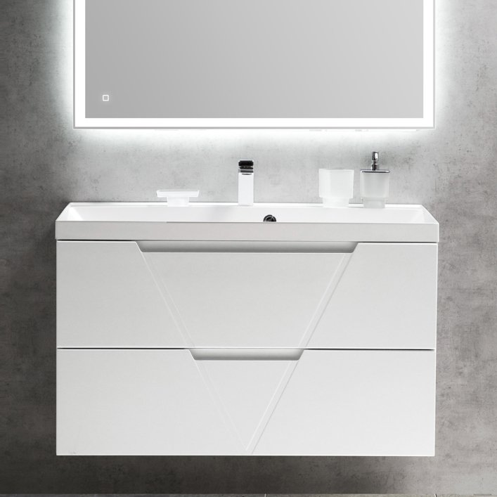 Тумба под раковину без столешницы BelBagno Vittoria 100 подвесная, bianco opaco