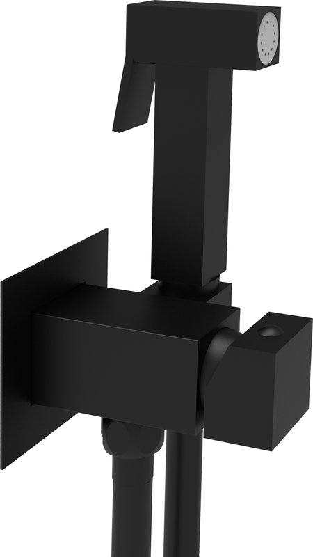 Гигиенический душ Paffoni Tweet Square ZDUP112NO, со смесителем, С ВНУТРЕННЕЙ ЧАСТЬЮ