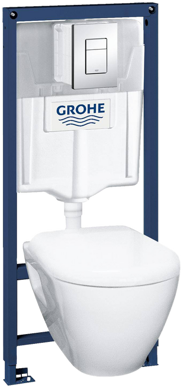 Комплект 4 в 1 Grohe Solido 39186000 подвесной унитаз + инсталляция + кнопка