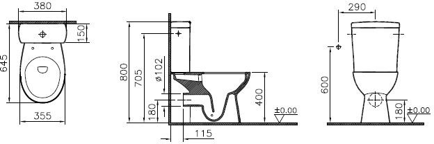 Унитаз-компакт напольный VitrA S10 9864B003-7201