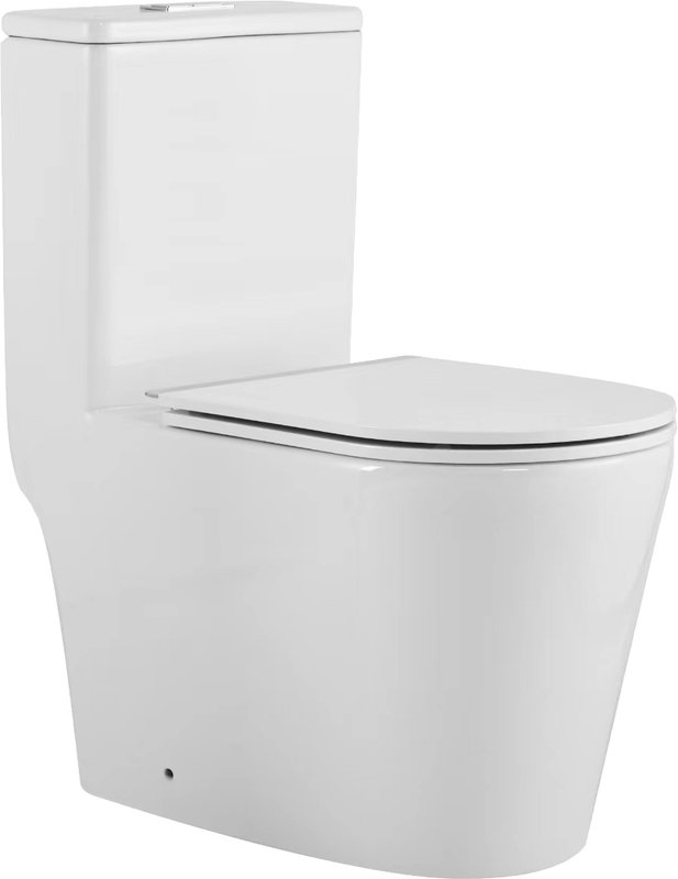 Унитаз-моноблок напольный SantiLine SL-5029 белый, микролифт