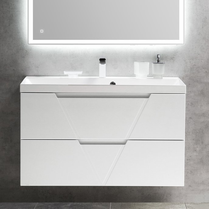 Тумба под раковину без столешницы BelBagno Vittoria 100 подвесная, bianco lucido