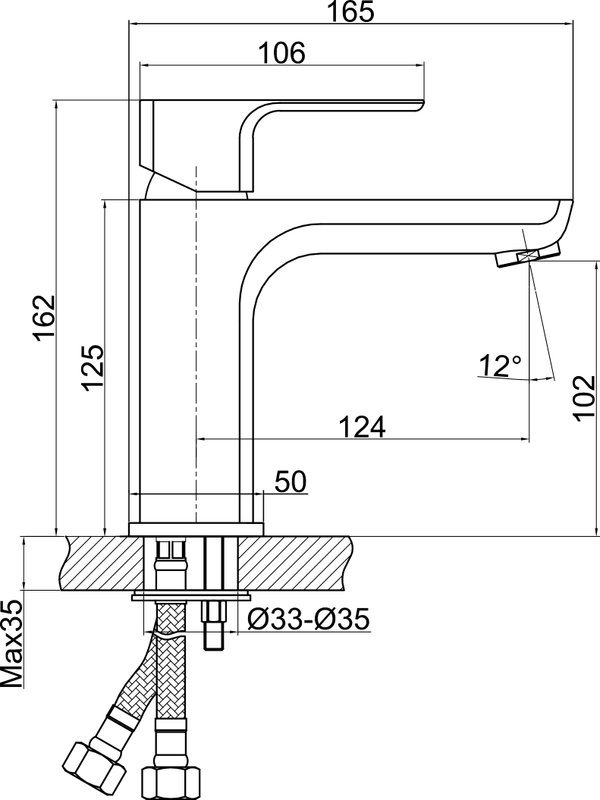 Смеситель для раковины Cersanit Geo 63039, хром