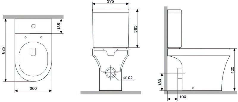 Унитаз-компакт напольный Damixa Skyline DX35C8600SC