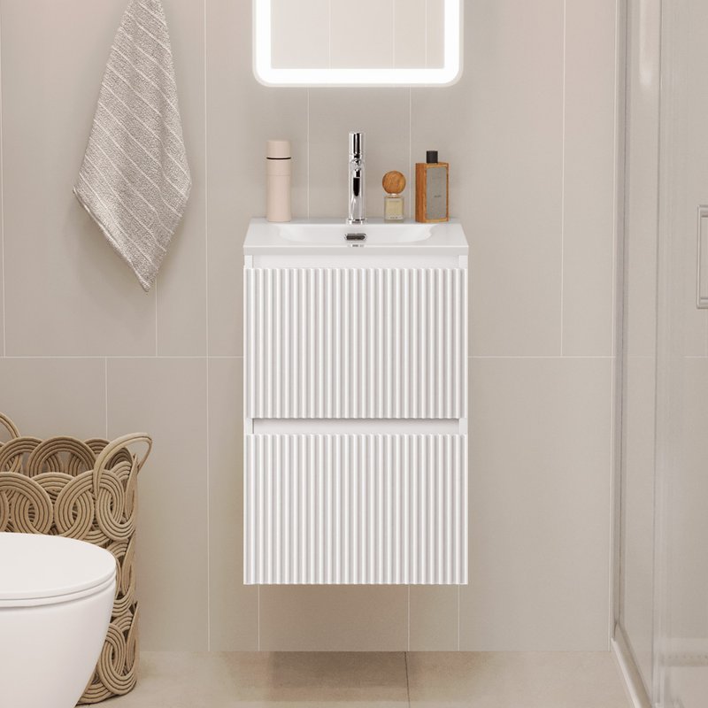 Тумба под раковину без столешницы BelBagno Uno-mini 40 подвесная, 2 ящика, bianco opaco