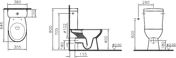 Унитаз-компакт напольный VitrA S10 9822B003-7204
