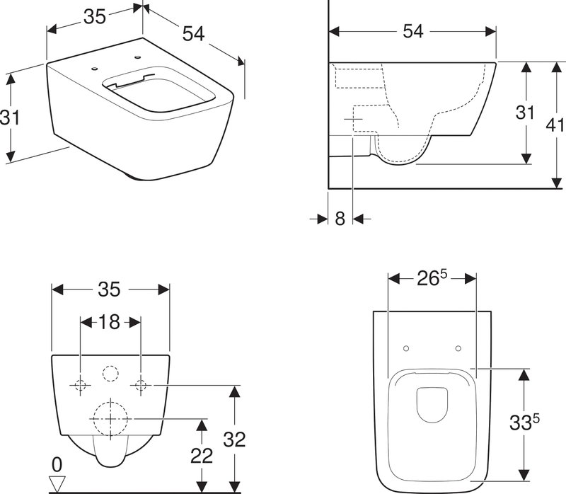 Унитаз подвесной Geberit iCon Square