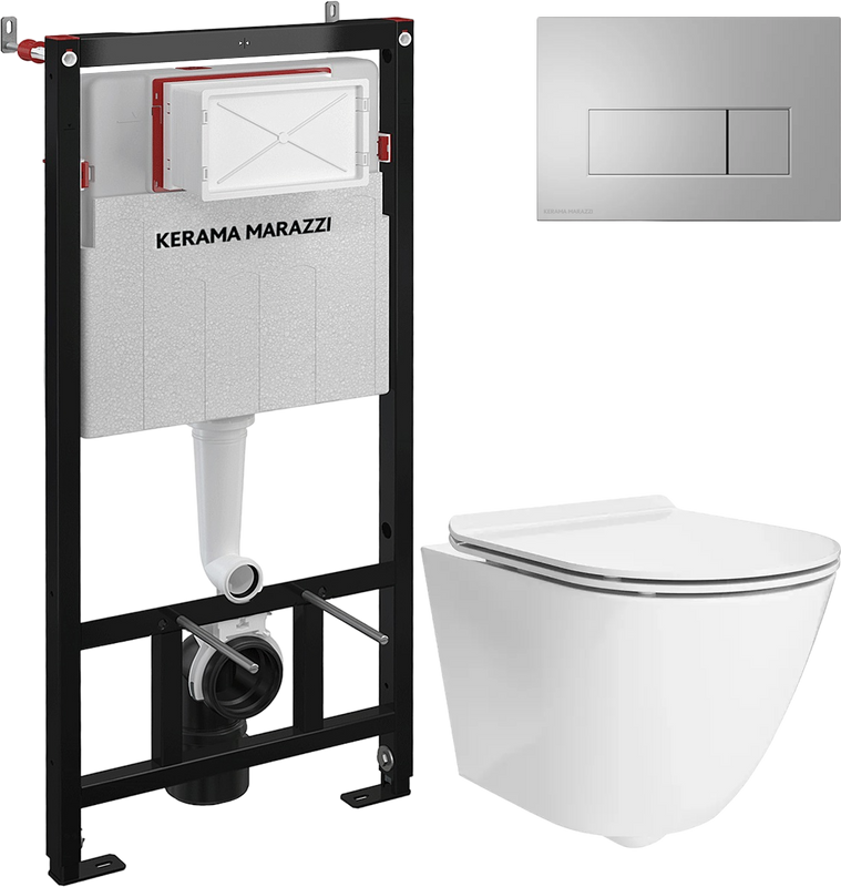 Комплект 3 в 1 Унитаз подвесной KERAMA MARAZZI Sfera SF.wc.02 + Инсталляция INST.A.WC + Кнопка FPS.A.NM